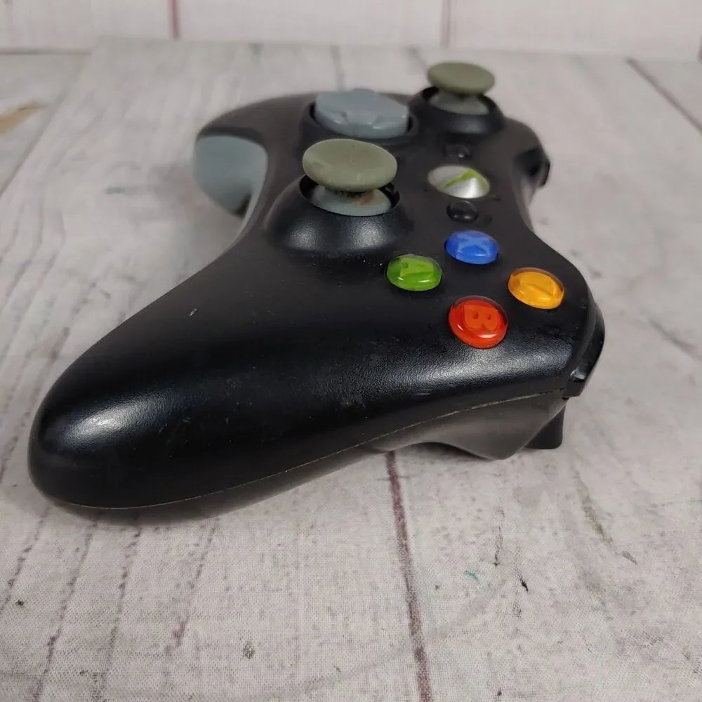 Microsoft Xbox 360 Wireless Controller - BLACK No Battery Cover - TESTED WORKING